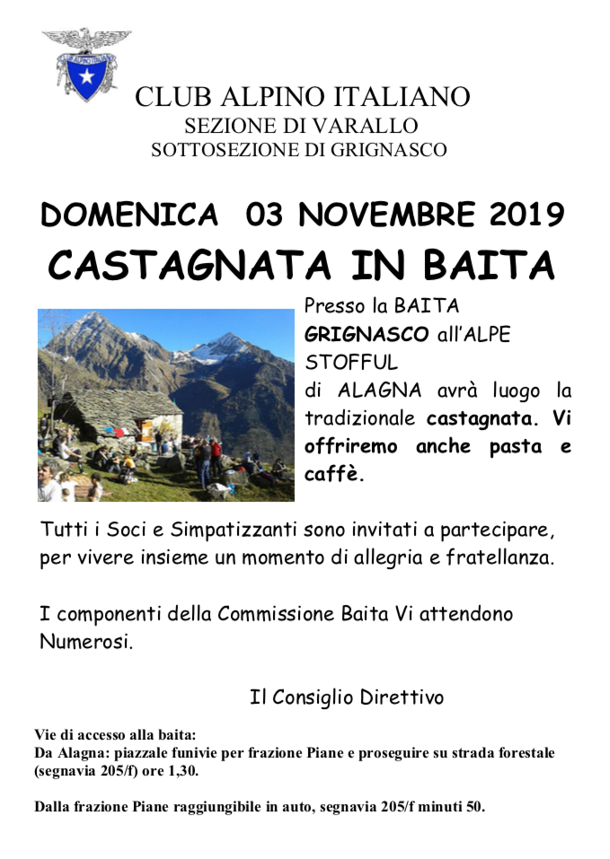 Castagnata - Baita alpe Stoffül