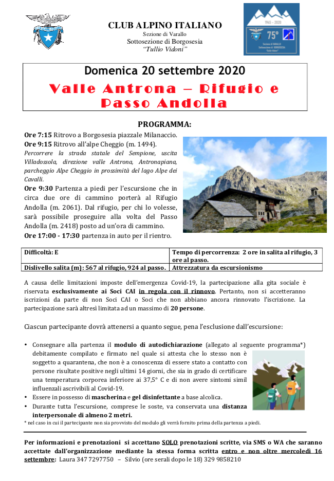 Valle Antrona – Rifugio e Passo Andolla