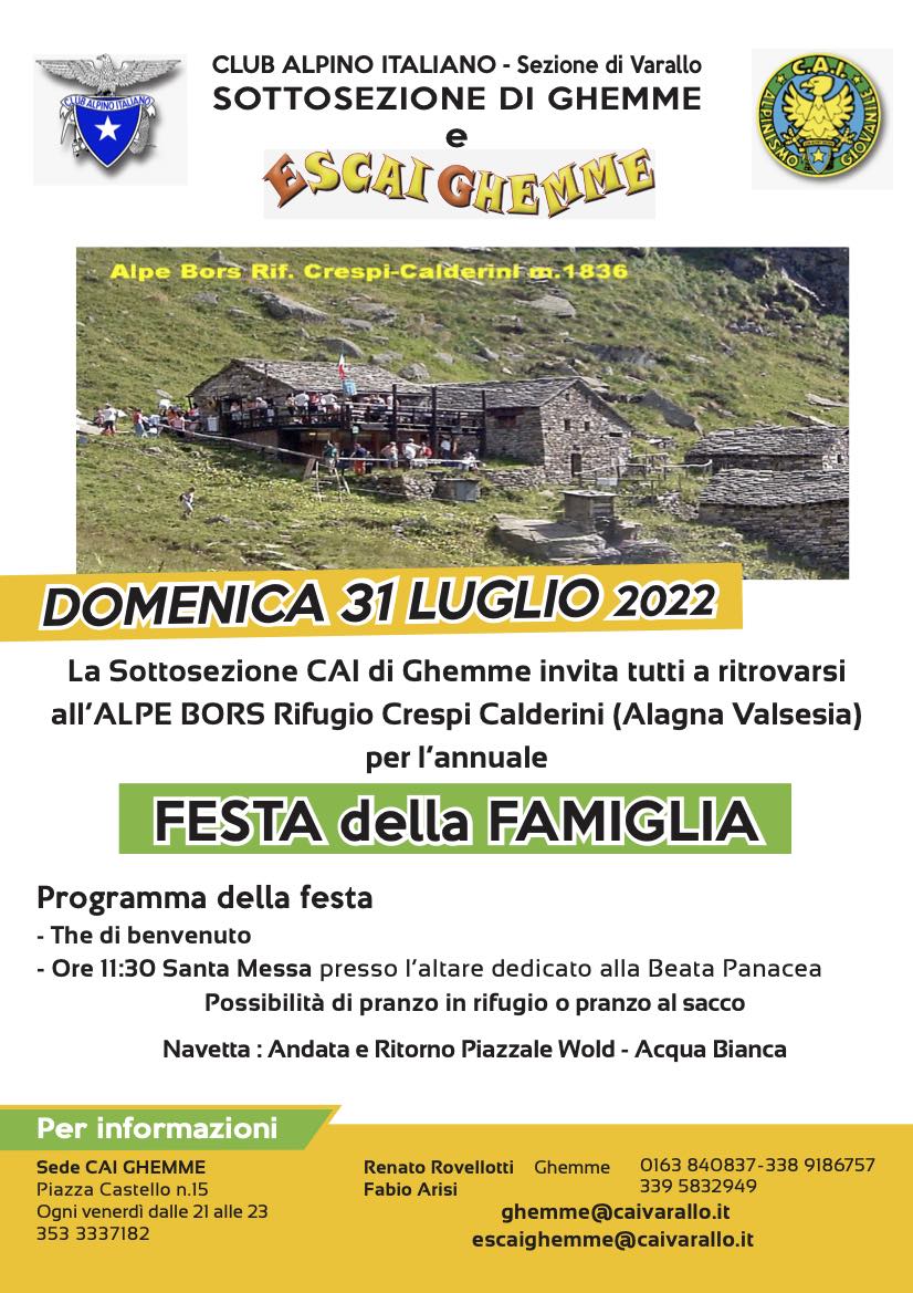Festa della Famiglia Alpe Bors 2022