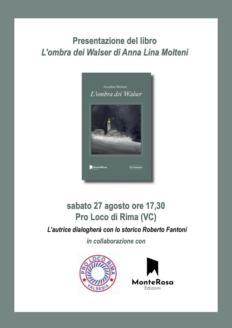 Presentazione del libro L’ombra dei Walser di Anna Lina Molteni