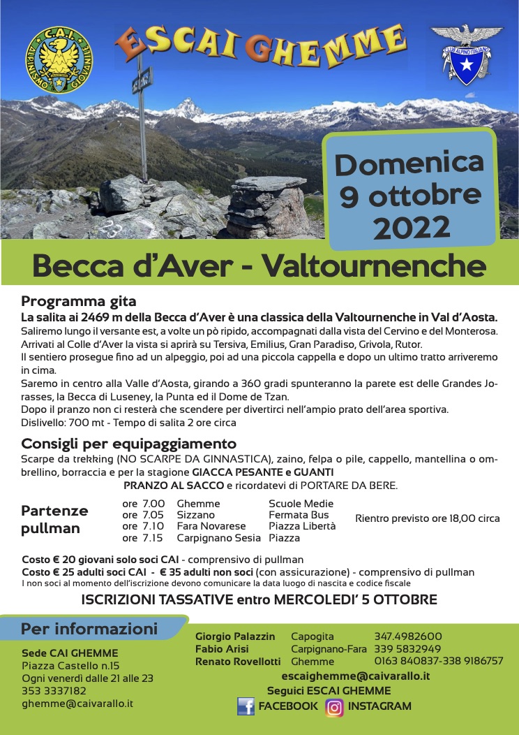 Becca d'Avier Valtourneche in Val d'Aosta