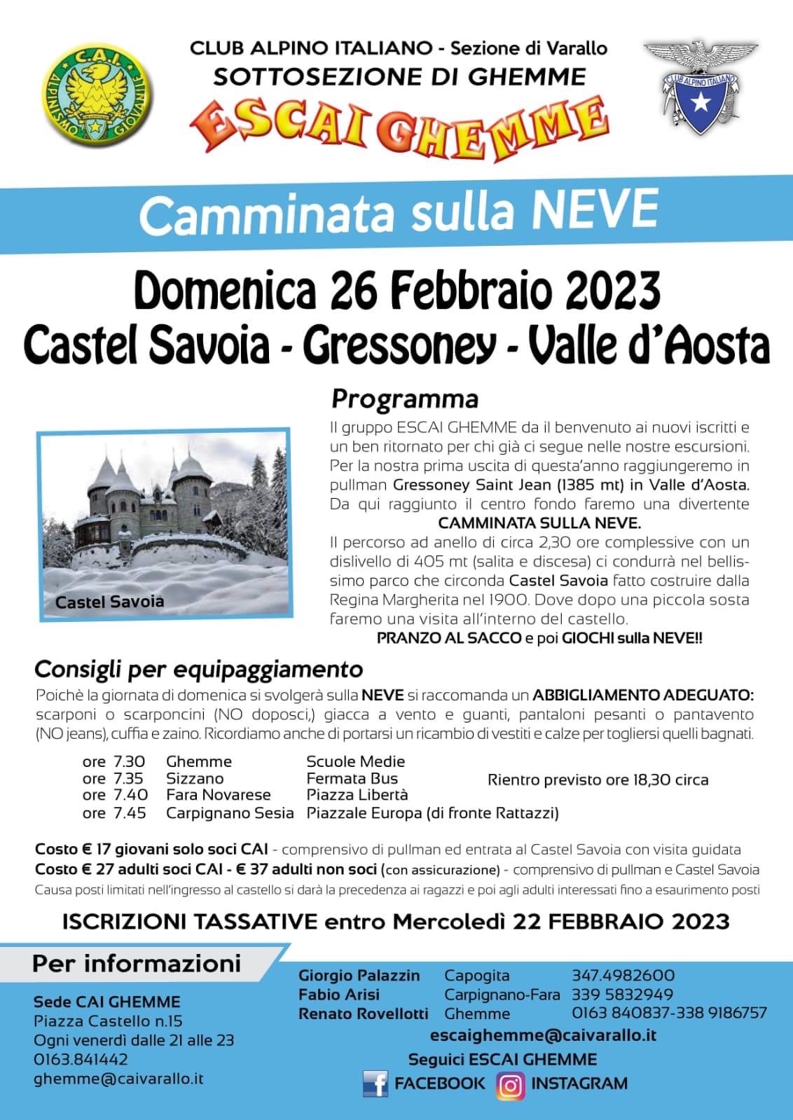 Camminata sulla neve - Castel Savoia - Gressoney