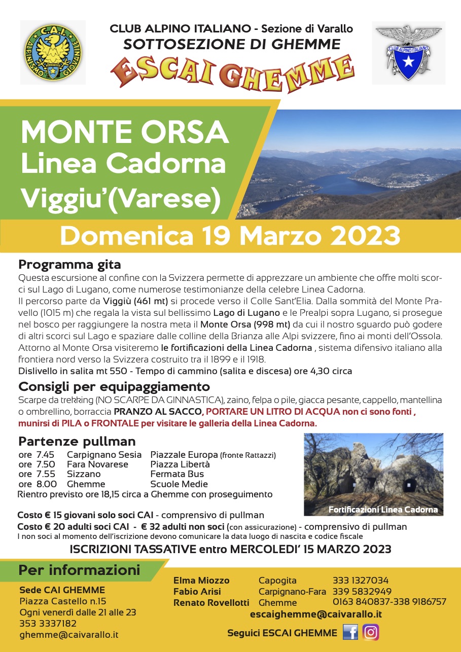 Monte Orsa Linea Cadorna Viggiu’ (Varese)