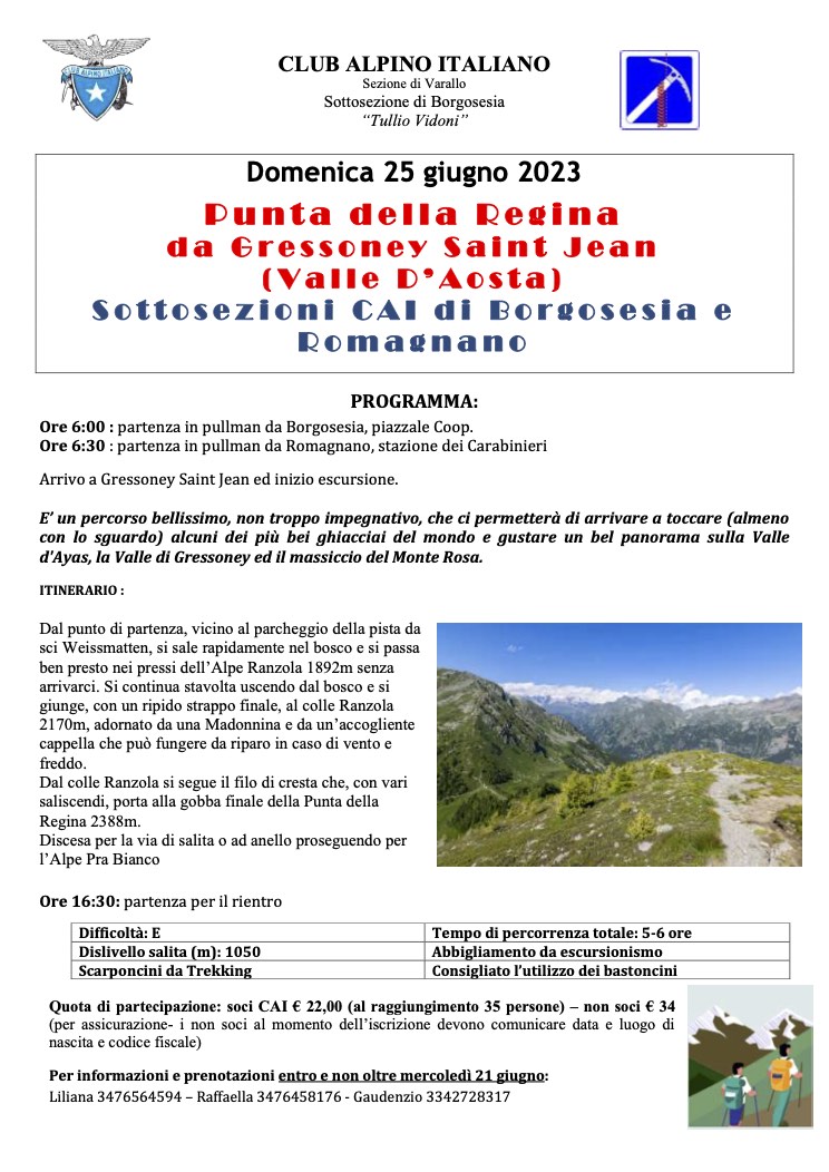 Punta della Regina da Gressoney Saint Jean (Valle d'Aosta) - CAI Borgosesia con Cai Romagnano