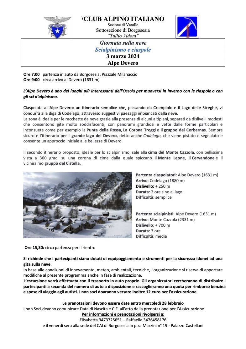 Giornata sulla neve Scialpinismo e ciaspole - Alpe Devero