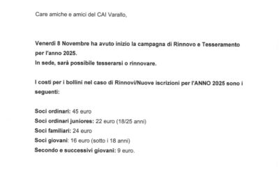 Apertura tesseramento e rinnovo 2025